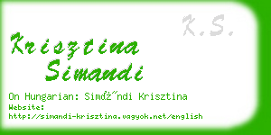 krisztina simandi business card